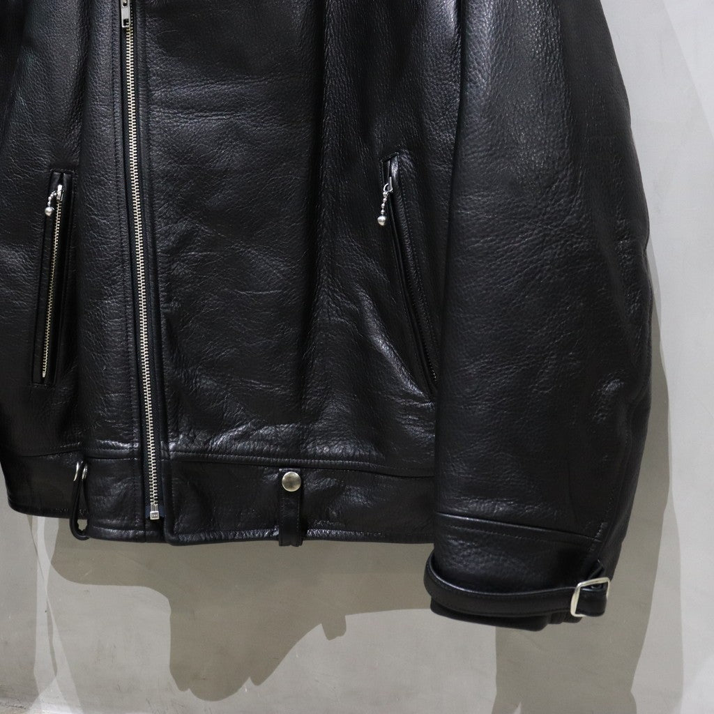 DOUBLE RIDERS LEATHER JACKET ( TYPE-2 ) #BLACK [24FW-WMO-BL04