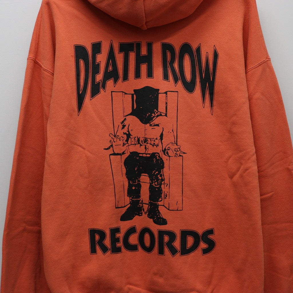 DEATH ROW RECORDS | WASHED MIDDLE WEIGHT PULLOVER HOODED SWEAT SHIRT #ORANGE [DEATHROW-WM-SS02]
