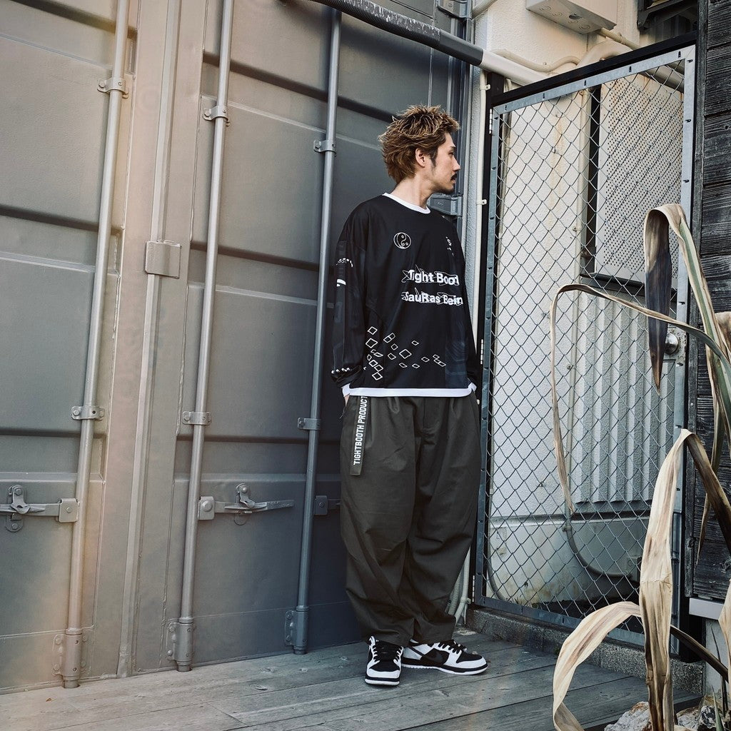 HERRINGBONE BALLOON PANTS #Charcoal [SS25-B06]