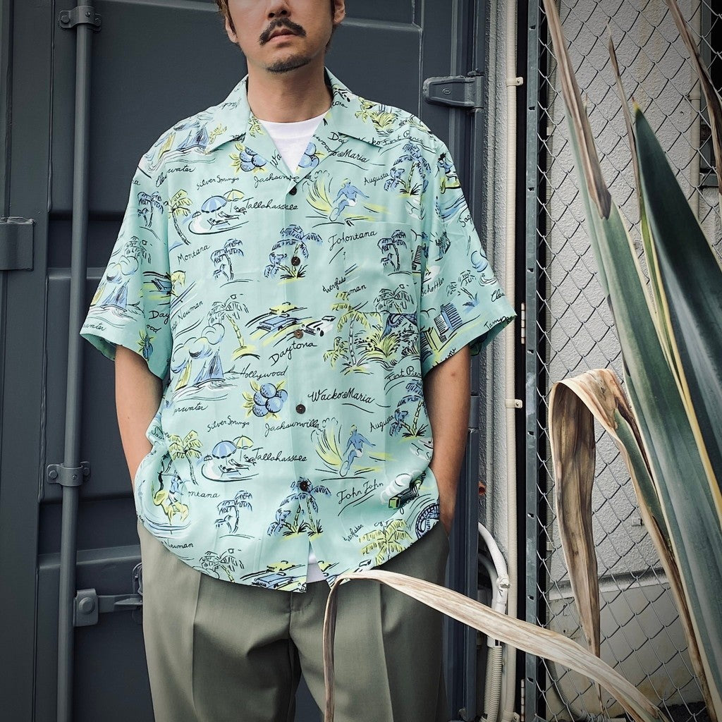 HAWAIIAN SHIRT S/S ( TYPE-2 ) #MINT [25SS-WMS-HI02] - cocorozashi