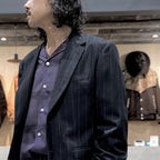 SINGLE BREASTED JACKET ( TYPE-8 ) &amp; TROUSERS #BLACK/GRAY STRIPE [24FW-WMO-SU08 / 24FW-WMP-TR23]