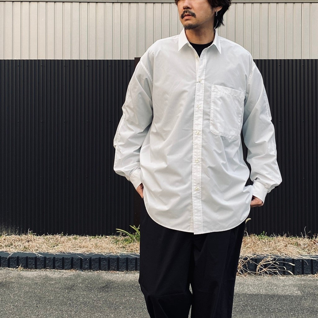 TECH REGULAR COLLAR SHIRT L/S SOLID #WHITE [BE-81026]