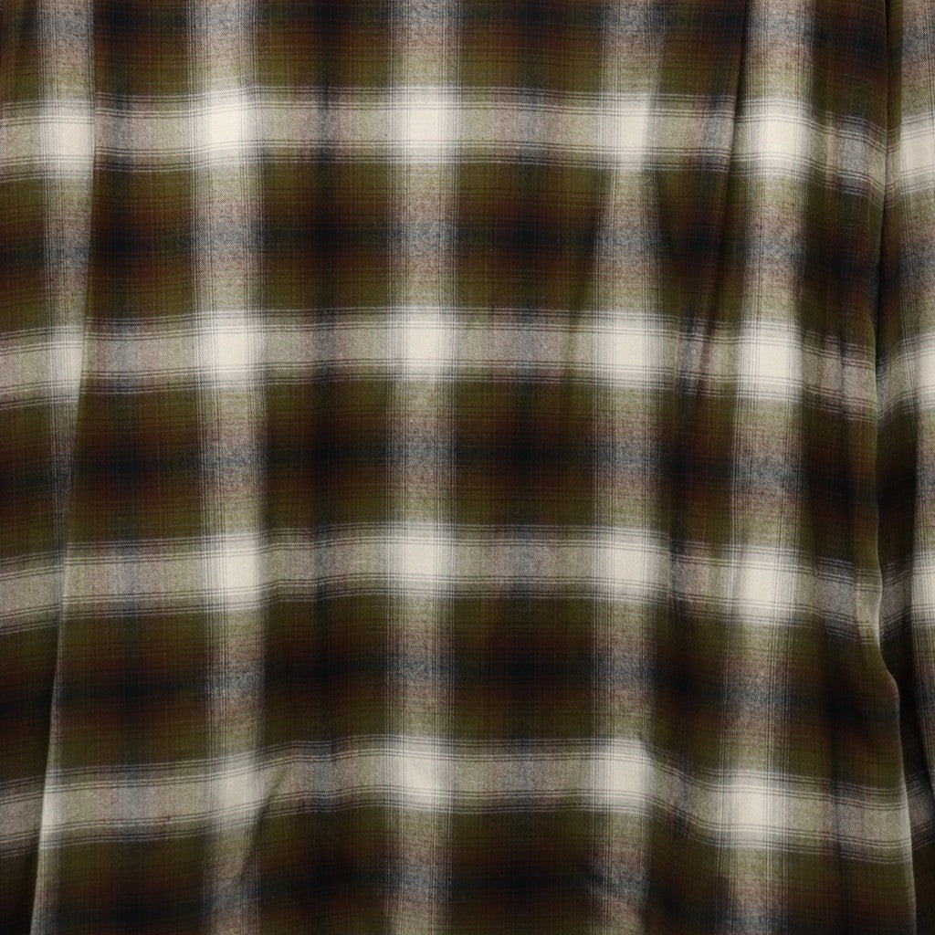 OMBRE CHECK OPEN COLLAR SHIRT L/S ( TYPE-1 ) #KHAKI [25FW-WMS-OC05]
