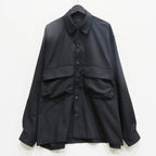 TECH SPORTS OPEN COLLAR SHIRT L/S #BLACK [BE-82025]