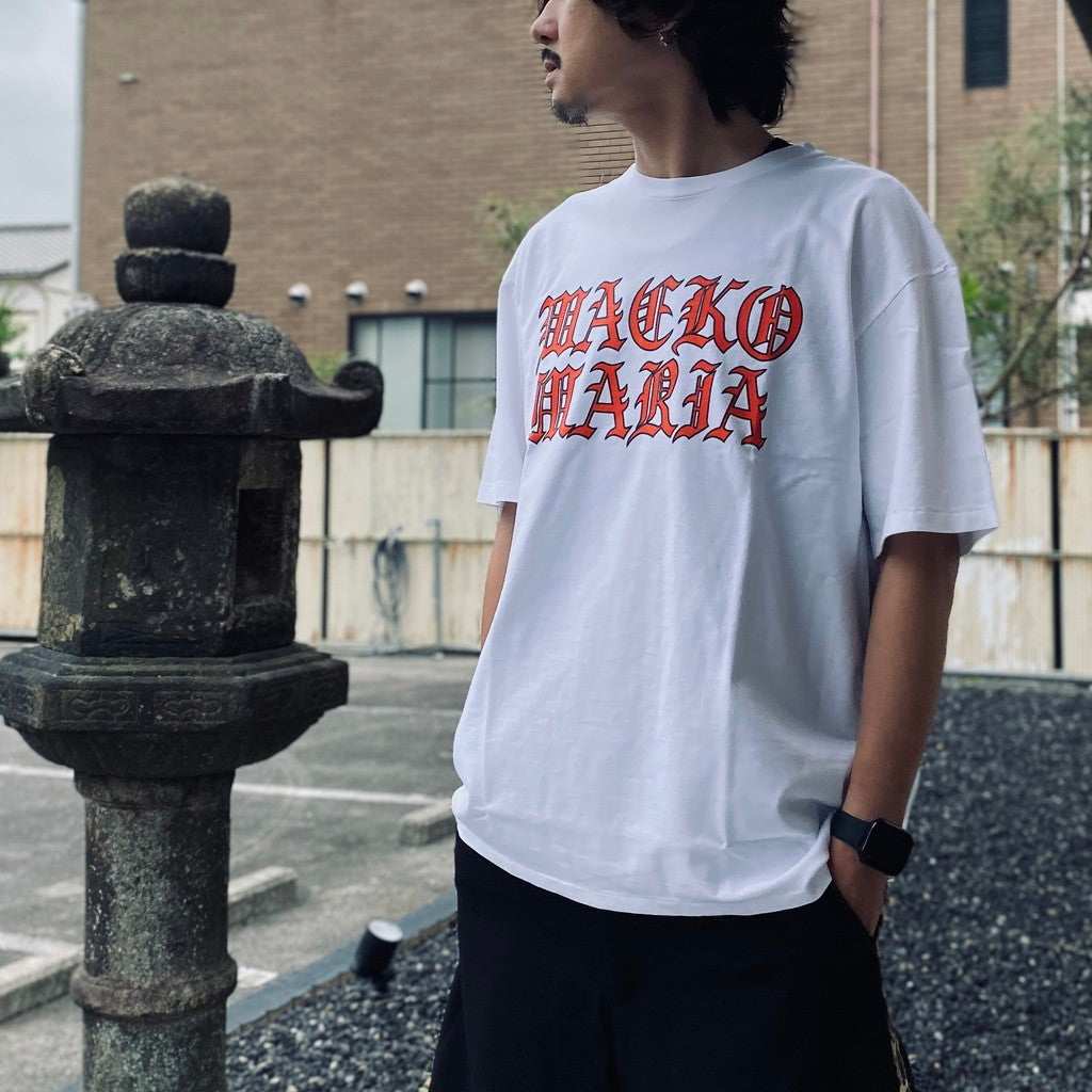 WASHED HEAVY WEIGHT CREW NECK T-SHIRT ( TYPE-11 ) #WHITE-RED [26SS-WMT-WT12]