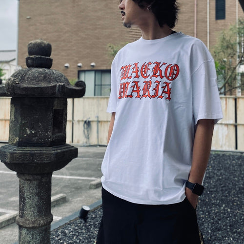 WASHED HEAVY WEIGHT CREW NECK T-SHIRT ( TYPE-11 ) #WHITE-RED [26SS-WMT-WT12]