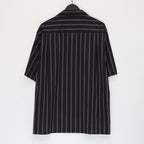 STRIPED OPEN COLLAR SHIRT S/S ( TYPE-2 ) #BLACK [25SS-WMS-OC04]