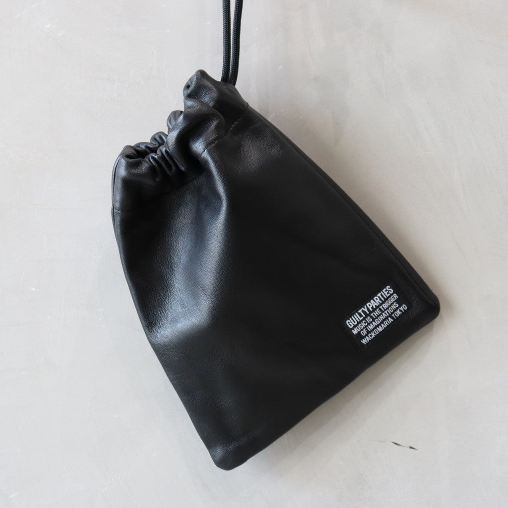 LEATHER SHOULDER POUCH #BLACK [25FWE-WMA-BG02]