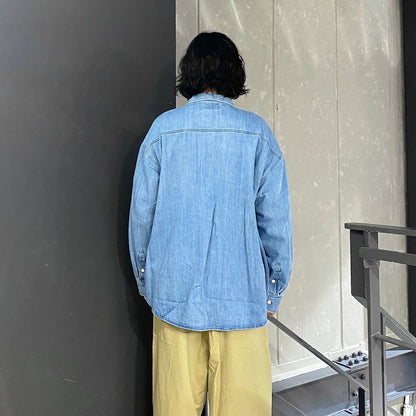 BLEACHED DENIM BIG SHIRT #INDIGO [CES26SH02]