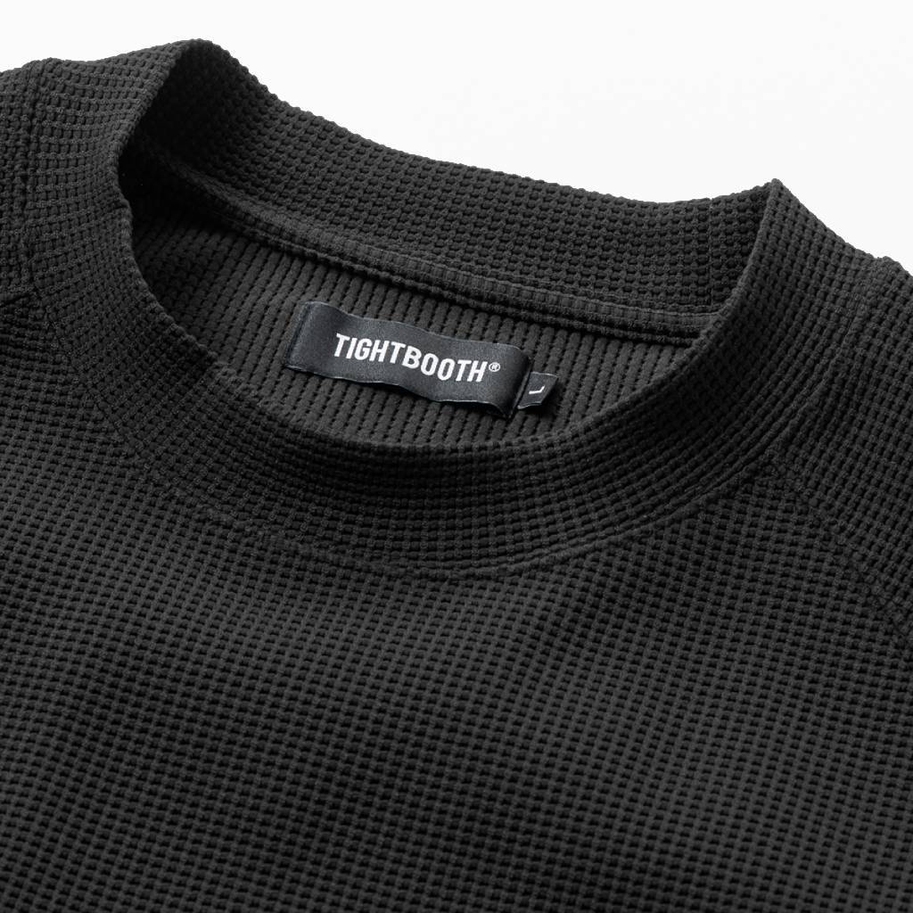 WAFFLE CREW KNIT #Black [SS26-SW03] - cocorozashi 三重県四日市市の