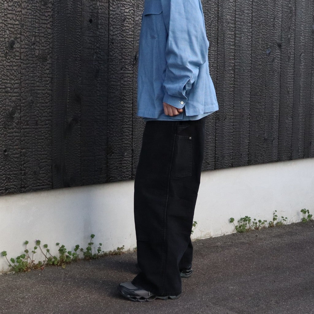 Vintage Washed Double Knee Pants #Black [SD26S-PT04]