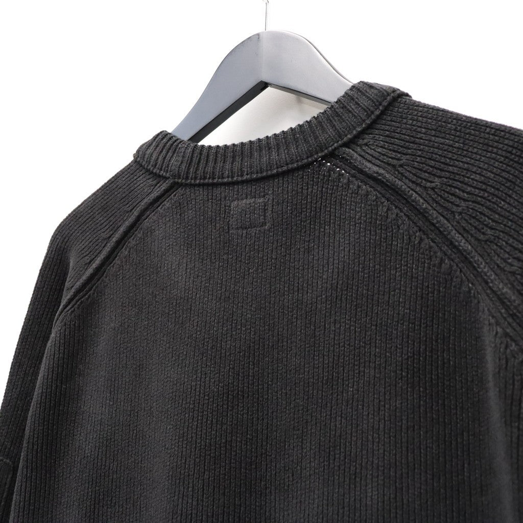 CHENILLE COTTON CREWNECK LENS SWEATER #BLACK 999 [21CMKN196A-005558G-26FWP]