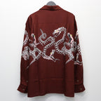 夏威夷長袖襯衫（4 型）#酒紅色 [25FW-WMS-HI04]