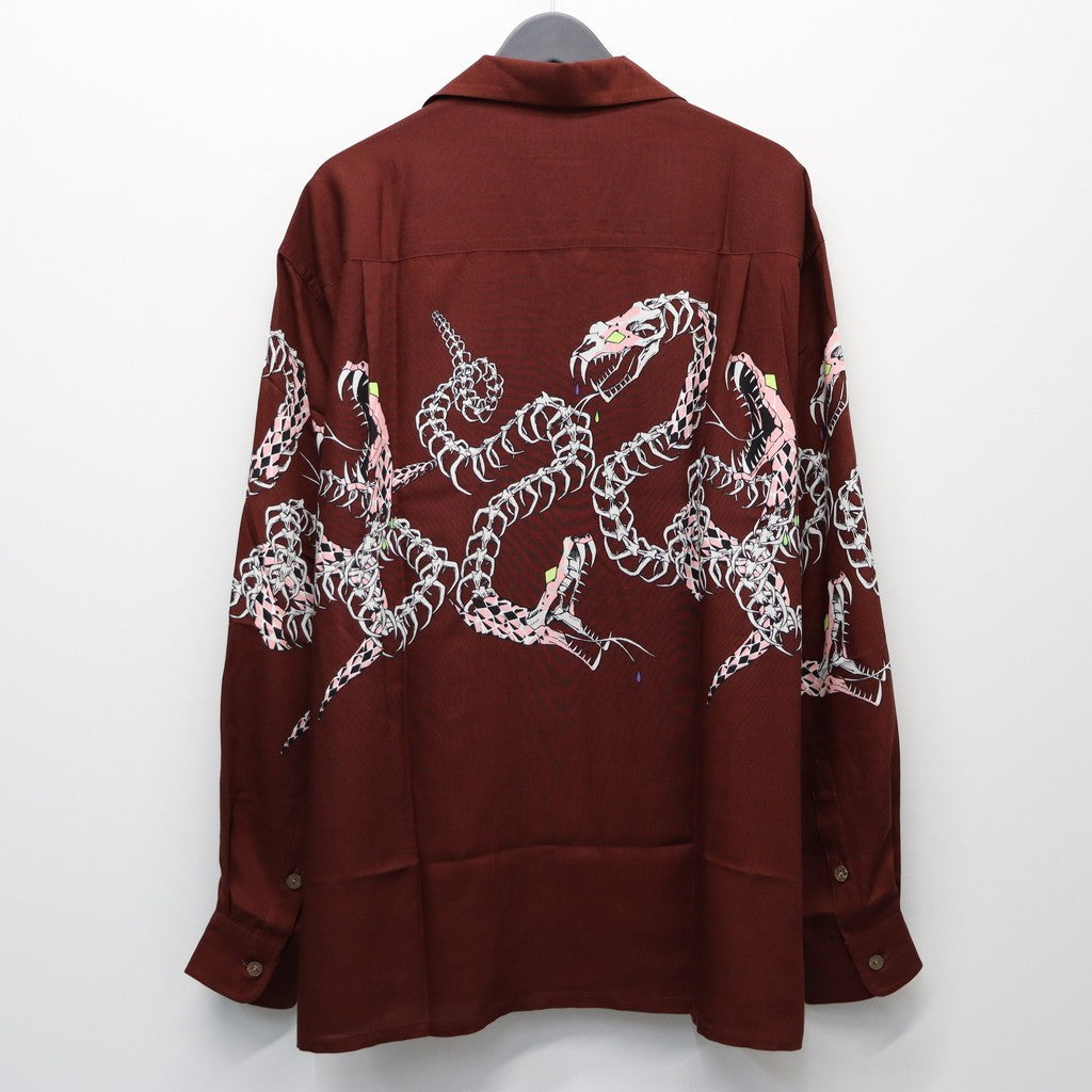 夏威夷長袖襯衫（4 型）#酒紅色 [25FW-WMS-HI04]