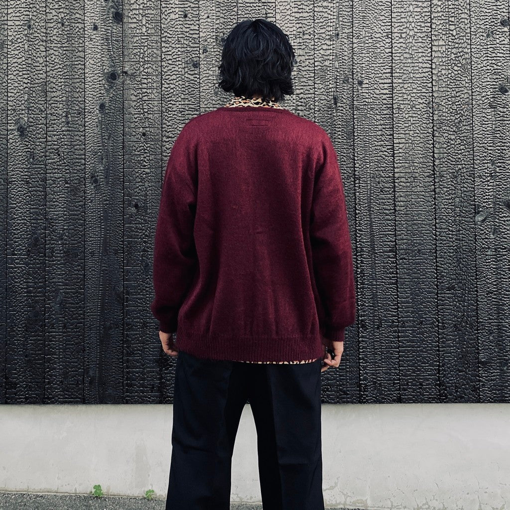MOHAIR CARDIGAN #BURGUNDY [26FW-WMK-KN09]