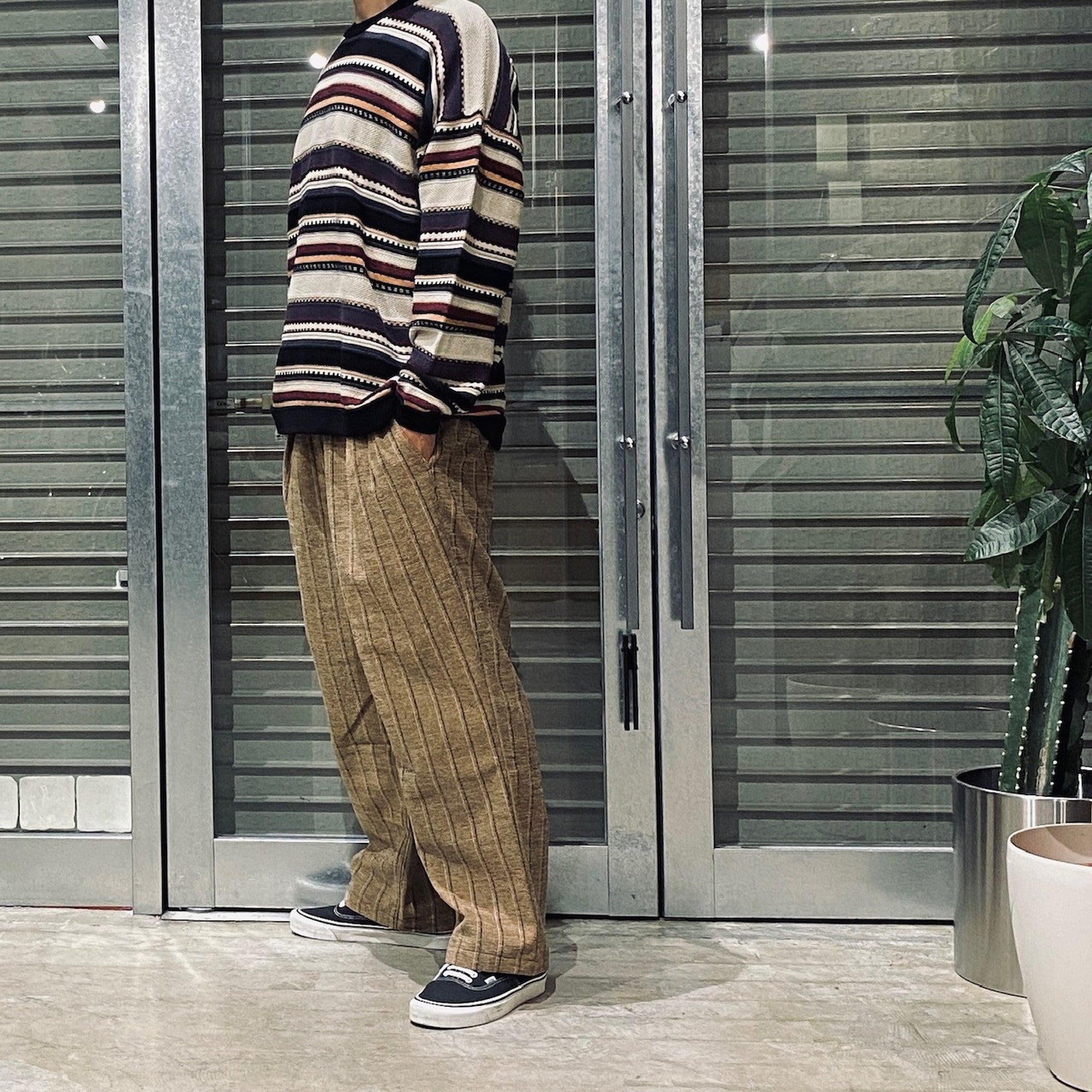 腰部束褲 #米色 [P2464303]