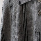 STRIPE KNIT POLO #GRAY [SS24-KN03]