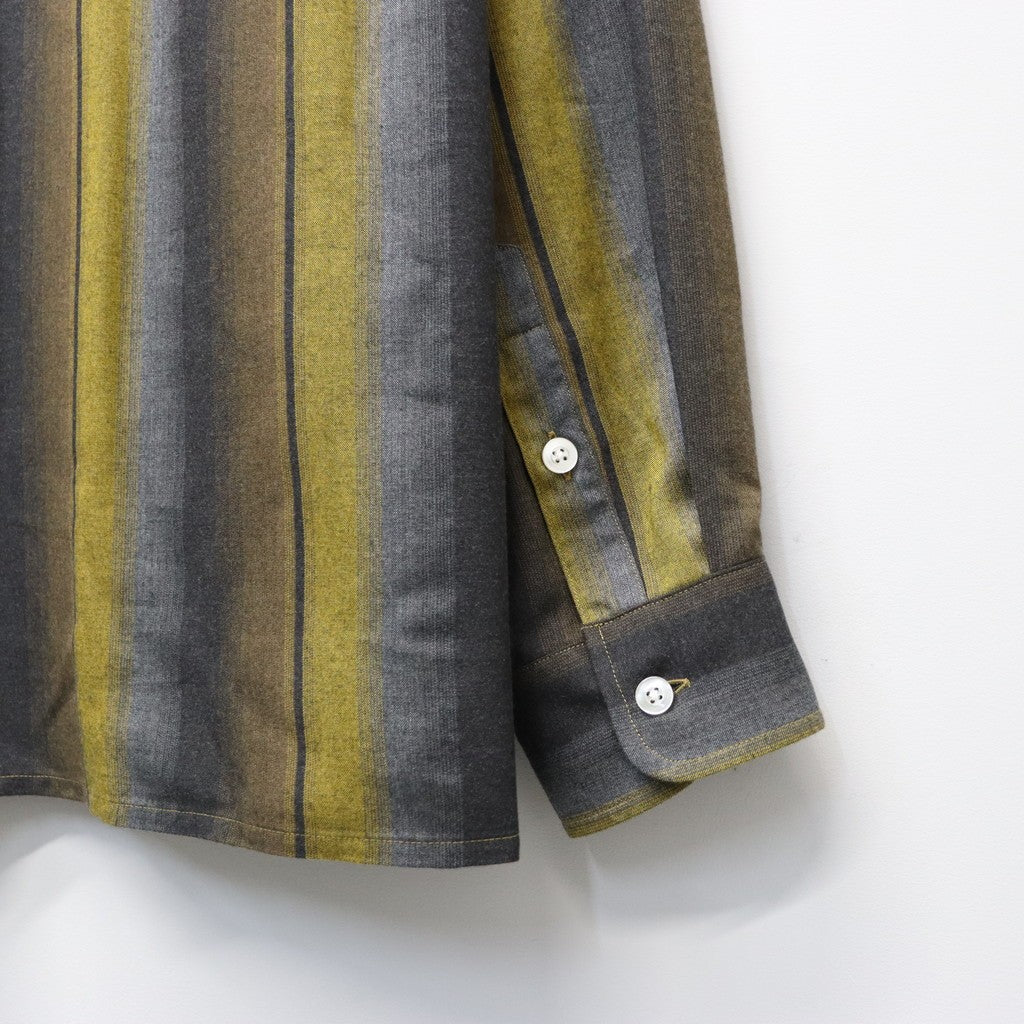 OMBRE STRIPED OPEN COLLAR SHIRT L/S #YELLOW [26SS-WMS-OC13