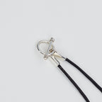 Triangle Leather Necklace -Black- #BLACK/SILVER [XOLN001-45-BLK]