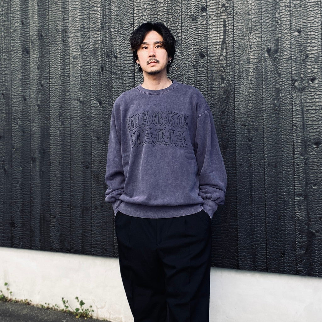 WASHED MIDDLE WEIGHT CREW NECK SWEAT SHIRT #PURPLE [26SS-WMC-SS06]