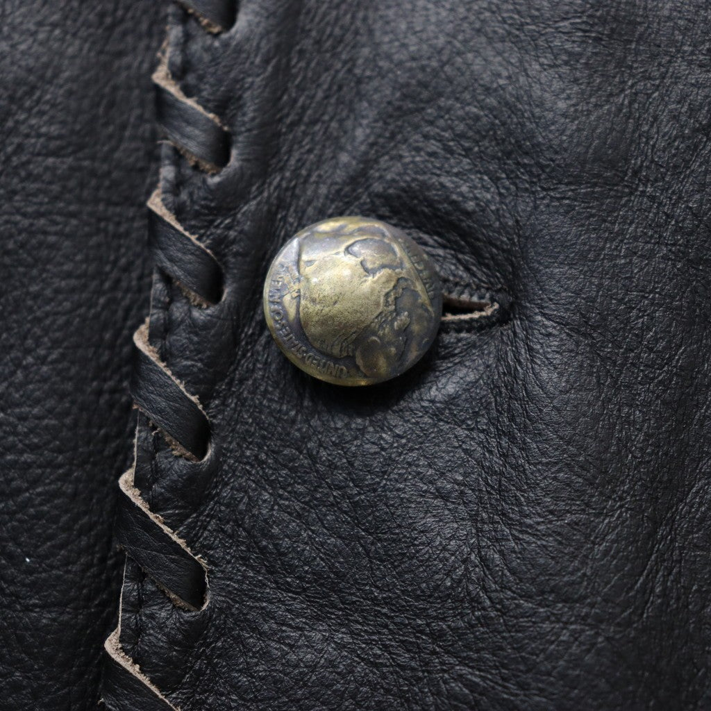 編織皮革連身工作服 #黑色 [BW252-BLC]