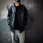 LEATHER DERBY JACKET #BLACK [tc25f001]