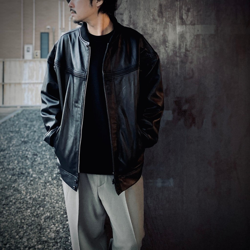 LEATHER DERBY JACKET #BLACK [tc25f001]