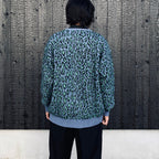 LEOPARD MOHAIR JACQUARD CARDIGAN #BLUE [26FW-WMK-KN17]