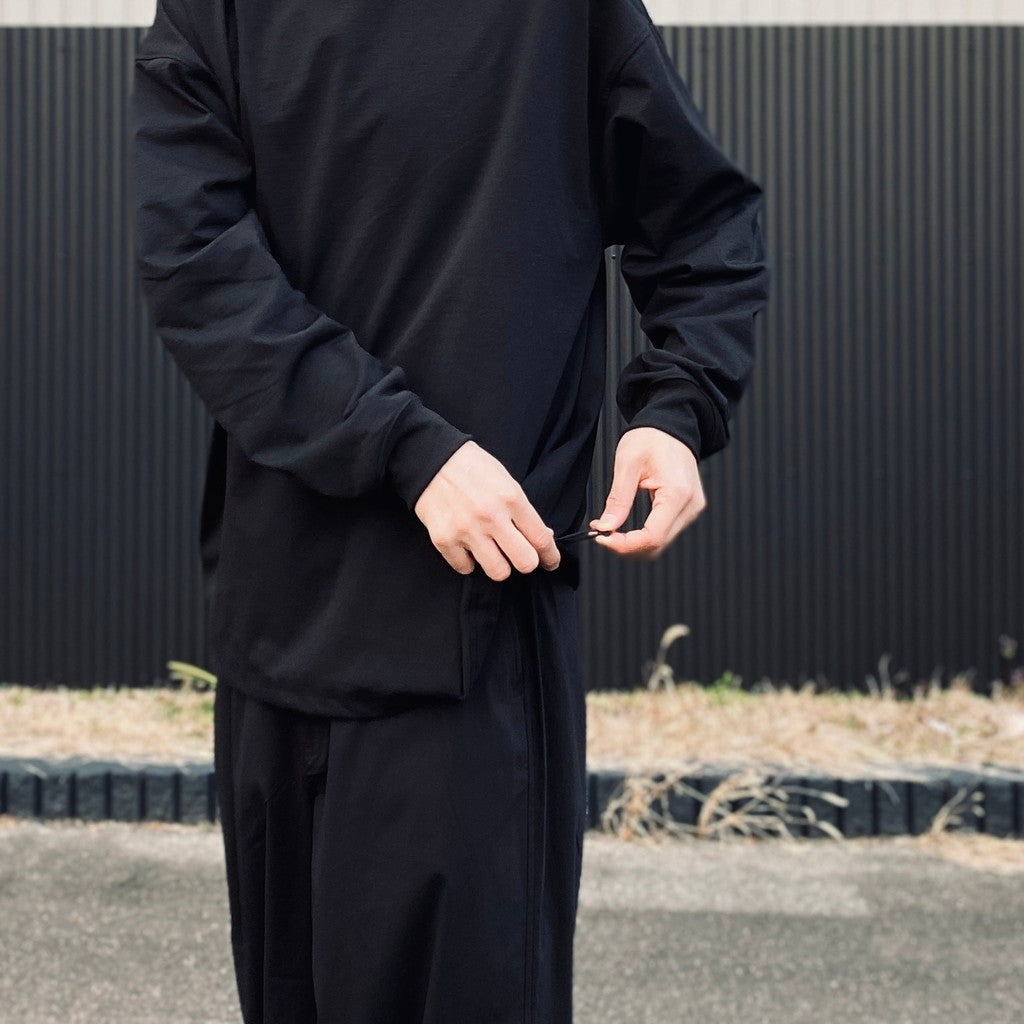 TECH DRAWSTRING L/S TEE #BLACK [BE-34026]