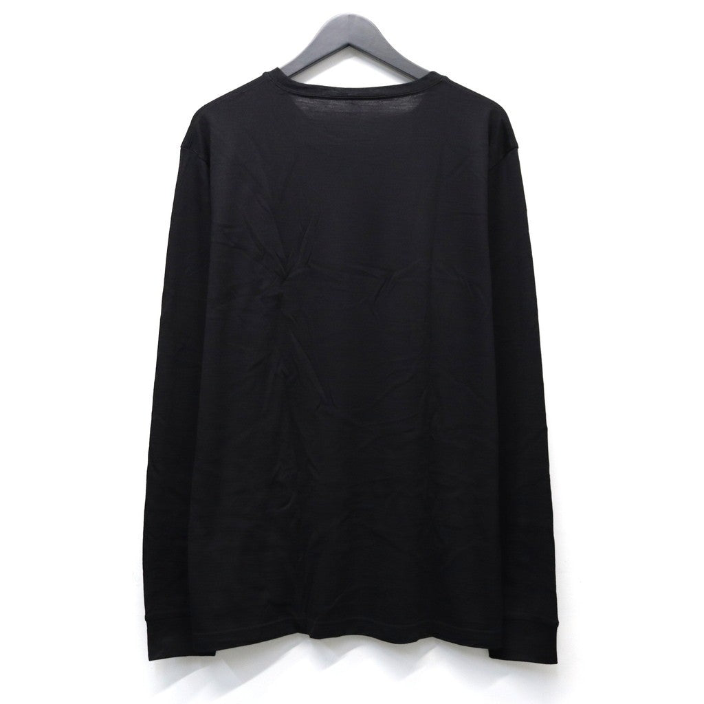 MERINO WOOL UNDER WEAR LONG T-SHIRT (LONG SLEEVE) #BLACK [TAION-U03MWMT]