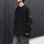 SIDE SEAM DBL KNIT LONG SLEEVE #BLACK [CES29CS22]