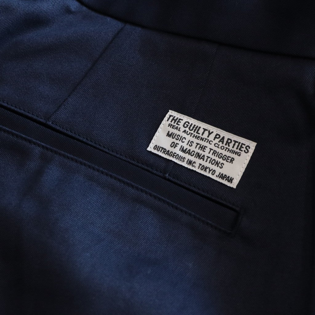 DOUBLE PLEATED CHINO TROUSERS #NAVY [24FW-WMP-PT02]