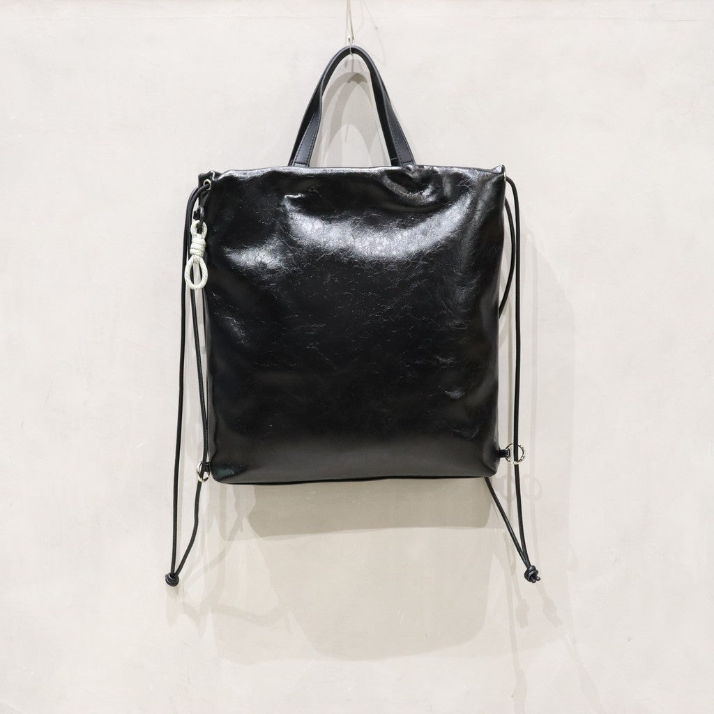 TECH LEATHER KNAPSACK TOTE #BLACK [FLE32251B0002] – cocorozashi