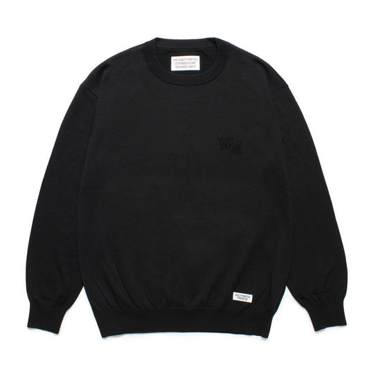 COTTON KNIT CREW NECK SWEATER ( TYPE-2 ) #BLACK [25SSE-WMK-KN02]