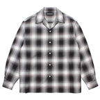 OMBRE CHECK OPEN COLLAR SHIRT L/S ( TYPE-2 ) #GRAY [25FW-WMS-OC06]