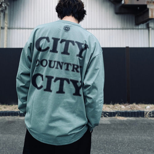 COTTON L/S T-SHIRT_CITY COUNTRY CITY #GREEN [CCC-261T002]