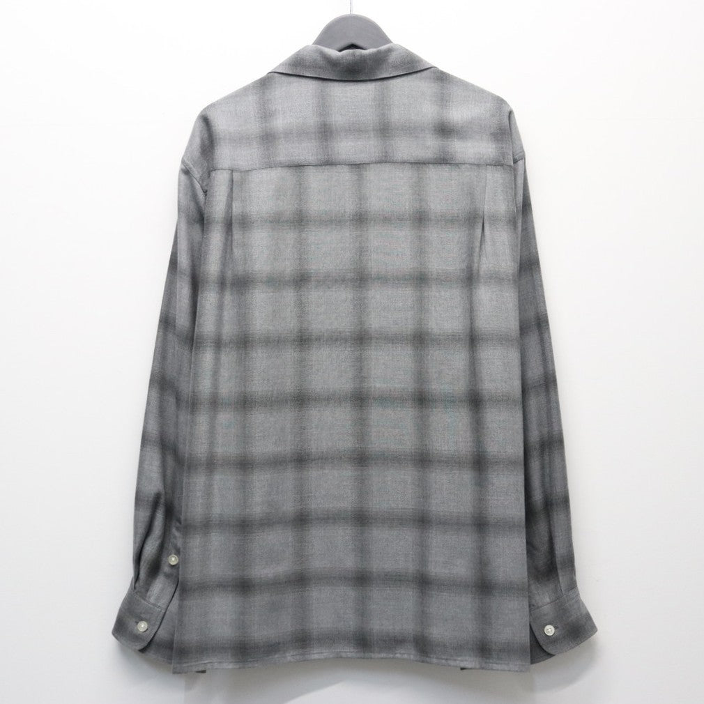 OMBRE CHECK OPEN COLLAR SHIRT L/S #GRAY [26SSE-WMS-OC03]