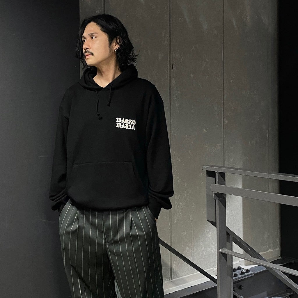 MIDDLE WEIGHT PULLOVER HOODED SWEAT SHIRT ( TYPE-2 ) #BLACK [24FW-WMC-SS06]