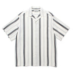 STRIPED OPEN COLLAR SHIRT S/S -TYPE 1- #WHITE [24SS-WMS-OC08]