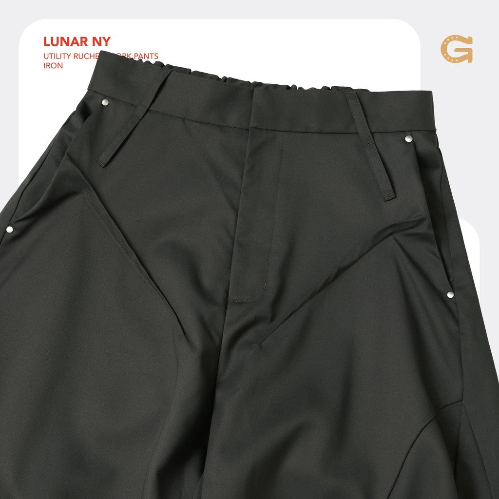 Lunar 26 - Utility Ruched Work Pants #Iron [GOOPI-26SS-FEB-01]