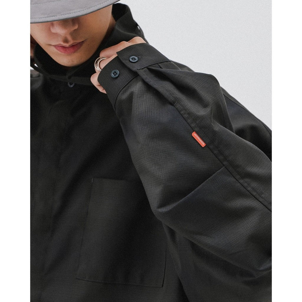 "GSR-01" 雙層寬鬆襯衫（淺色）#午夜 [GOOPI-24AW-SEP-01]