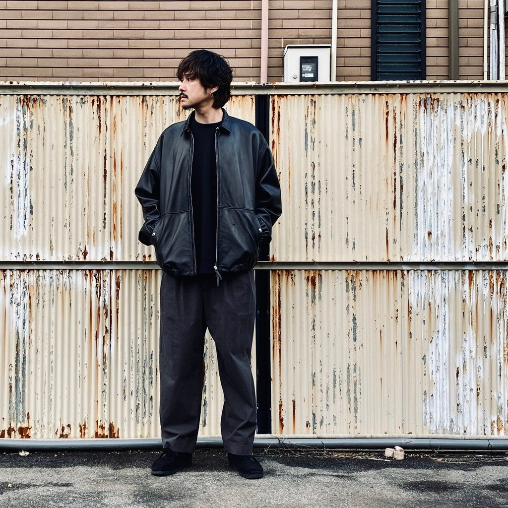 LEATHER SWING TOP #BLACK LEATHER [sn25f001]