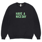CREW NECK SWEAT SHIRT #BLACK/GREEN [26FWE-WMC-SS06]