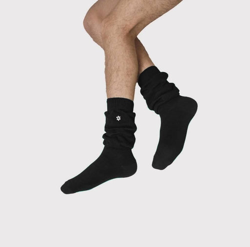 WHIMSY | Logo Socks(LOOSE FIT) #PURE BLACK [M-P1-XW1]