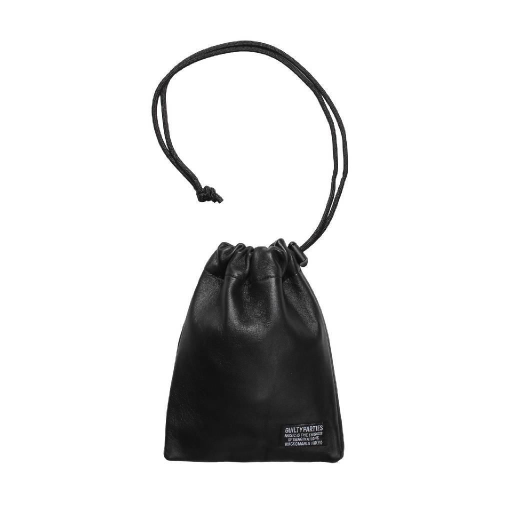 LEATHER SHOULDER POUCH #BLACK [25FWE-WMA-BG02]
