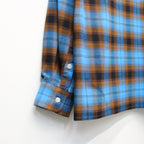OMBRE CHECK OPEN COLLAR SHIRT L/S ( TYPE-1 ) #BLUE [26SS-WMS-OC11]