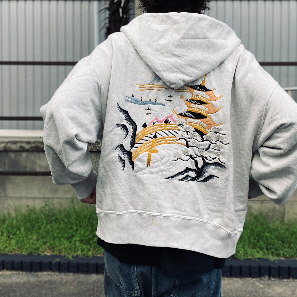 厄神days ばんばんしー SUKAJAN EMB ZIP HOODIE AGED #AGED OATMEAL [BW252-SEZH