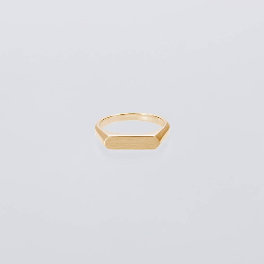 Signet Ring with Hair Line -Thin- -Gold- #GOLD [XOR120G]