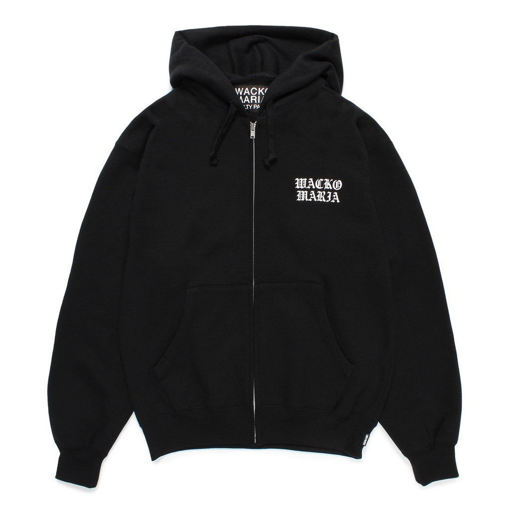 HEAVY WEIGHT FULL ZIP HOODED SWEAT SHIRT ( TYPE-2 ) #BLACK [24FW-WMC-SS02]