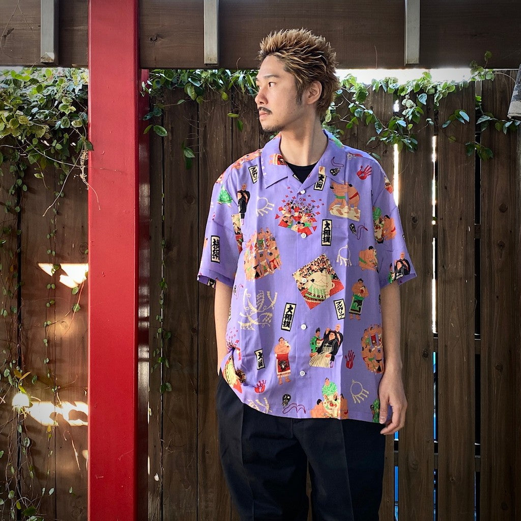 【美品】希少 入手困難 SOUTH POLE アロハシャツ 相撲 力士 総柄 本場所 #PURPLE [SS25_SSA04-2] – cocorozashi